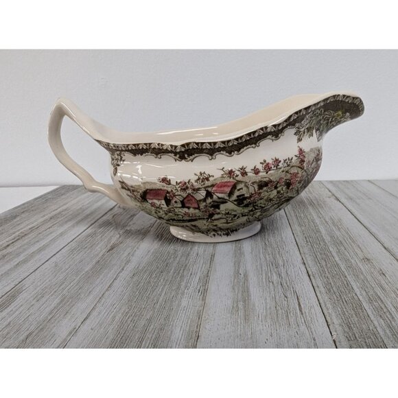 Vintage Johnson Brothers Friendly Village Gravy Boat No Plate - Picture 6 of 10